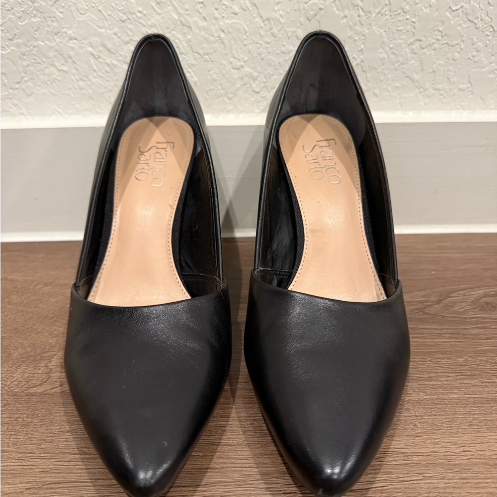 Franco Sarto Black 3.5 inch Heels Elegant Design Size 9